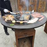 D1000mm Rusty red Corten Steel BBQ Grill Metal Barbecue Grill Outdoor Fireplace