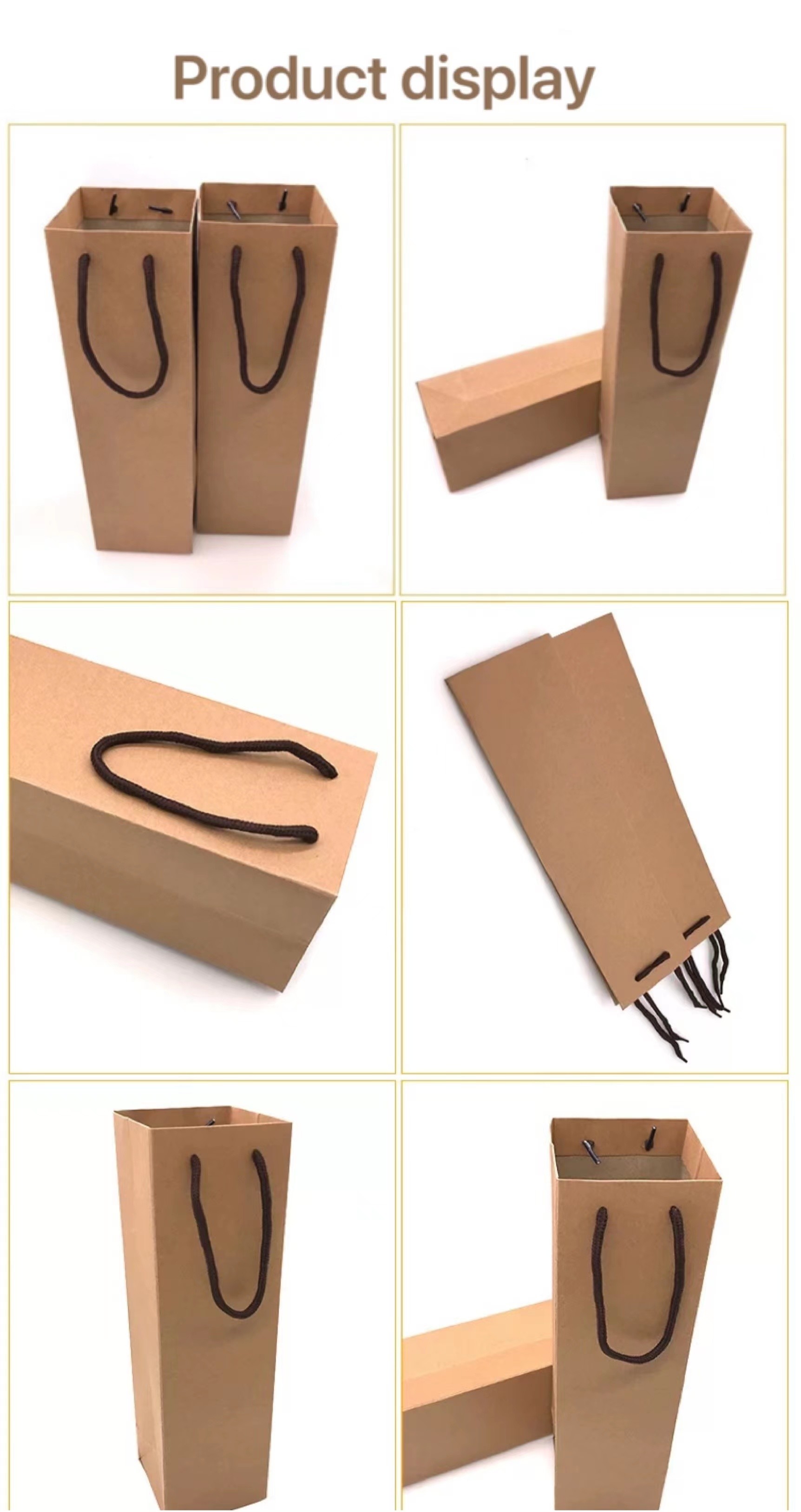 ISO SGS Nontoxic Wine Bottle Paper Bags CMYK Red Wine Paper Bag Wine Bottle Drawstringfabric Bag Packaging