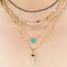 Buy cheap 925 Sterling Silver Chain Jewelry Diamond And Turquoise Heart Twist Necklace No Pearl Chain from wholesalers