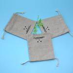 Fashionable Linen / Jute Drawstring Bag For Earring Packaging Small Size