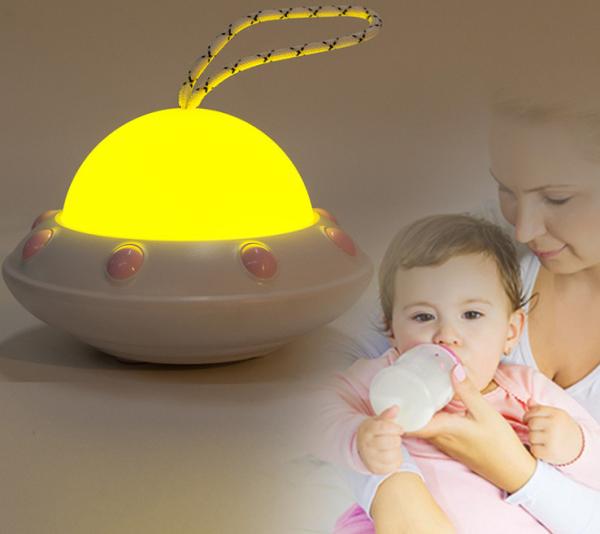 Buy cheap 4 LED Beads UFO Night Light 2W 1250mAh Battery Warm White light from wholesalers