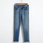 Children Girls Denim Clothes Grinding Trendy Trousers Med Blue Color