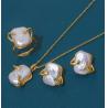 Buy cheap Unique Crosses Pendant Necklace For Women Natural Freshwater Pearl Beads Natural Pearl Necklace Jewelry Set from wholesalers