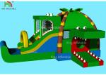 Indoor Inflatable Park Obstacle Course Jumping Castle Green Crocodile ， Coconut