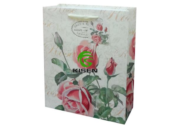 Buy cheap Luxury Recycled Paper Bags With Handles , Embossing Fancy Eco Friendly Paper Bags from wholesalers