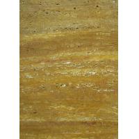 Buy cheap Gold Travertine Yellow Gloss Marble Floor Tiles Polished CE Certification product