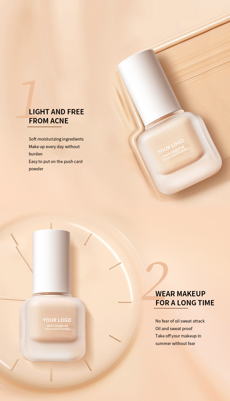 Private Label Vegan Cruelty Free Full Coverage Waterproof Matte Liquid Makeup Foundation Cream With HALAL