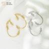 Buy cheap Women Diamond Zircon 18k Gold Plated Jewelry Leaf Heart Ear Hook Earrings from wholesalers