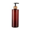 Buy cheap 60ml 80ml 100ml 120ml 150ml 180ml 200ml 250ml 300ml Elegant Amber Flat Shoulder PET Bottle With Natural Bamboo Lotion Pump from wholesalers