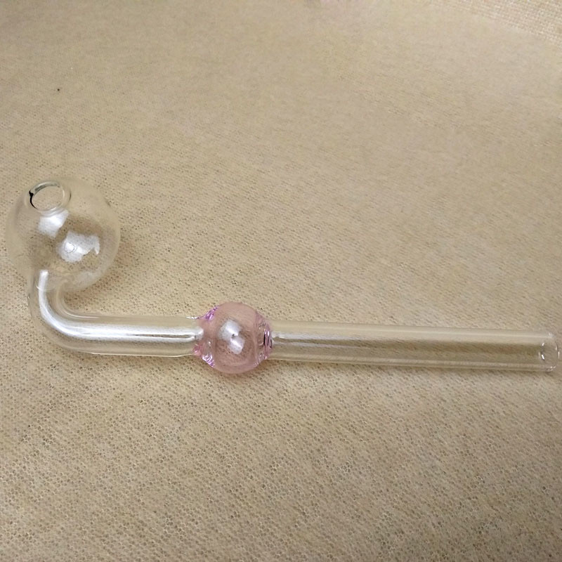 Curved Glass Smoking Pipe With Blue Green Amber Pink Colors Balancer