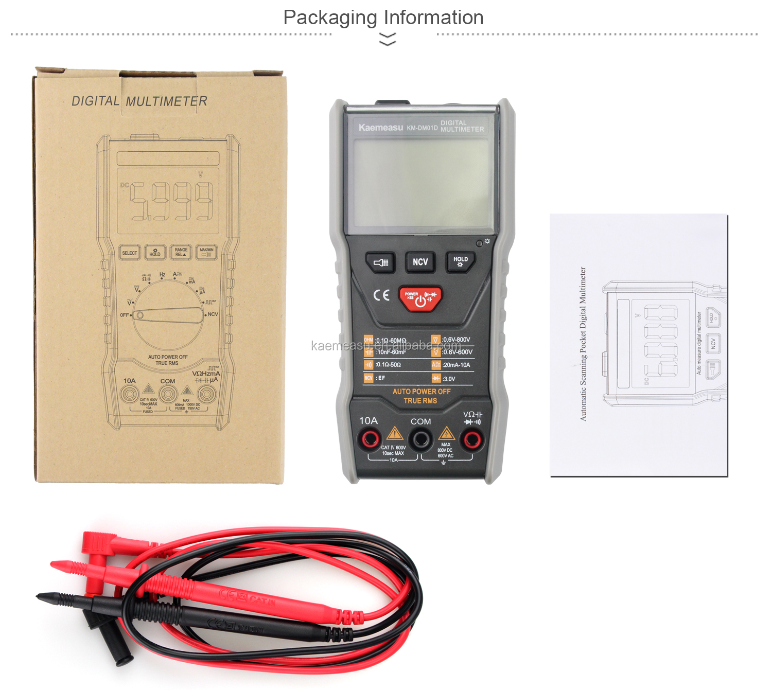OEM ODM Smart Multimeter 6000 Counts Electrician Bench Multimetor Mini handheld Ture RMS Square Wave Output Digital Multimeters