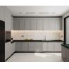 Buy cheap Timeless Stainless Steel Kitchen Cabinet With Dark Green Quartz Countertop And Raised Panel Doors from wholesalers