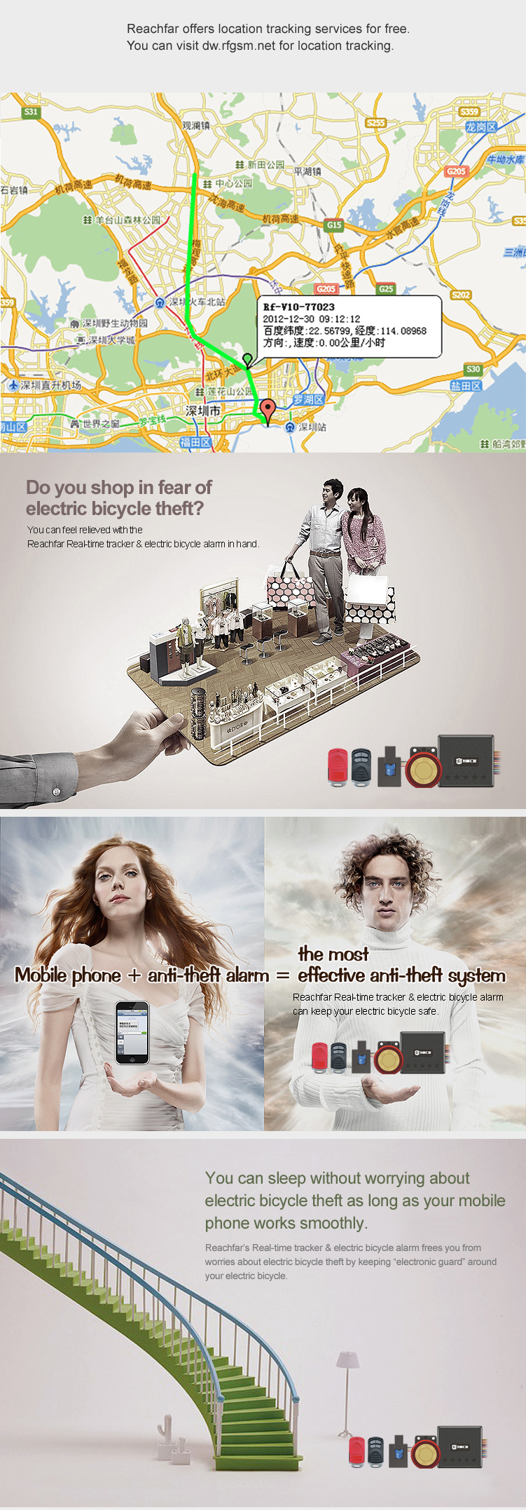 RF-V12 gsm tracker and motorcycle alarm security system 2 two way anti-theft alarm