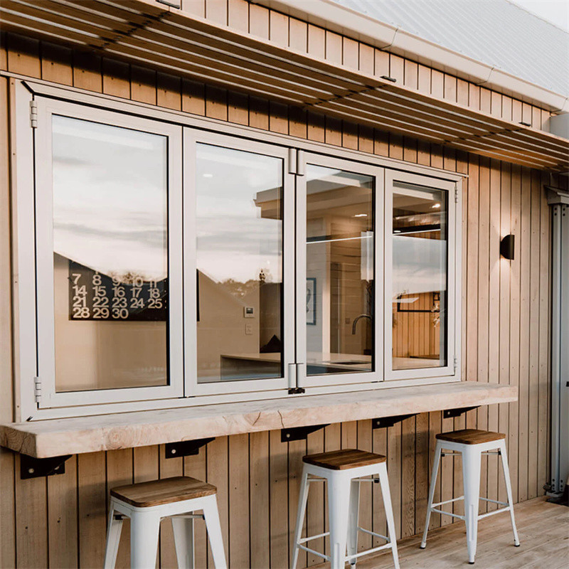 Modern Design Aluminum Alloy Frame Bi Folding Soundproof Windows With Heat Insulation