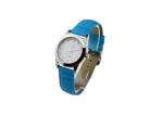 Blue Ladies Quartz Stainless Steel Watch Genuine Leather 10ATM 8 Pcs Stones Mark