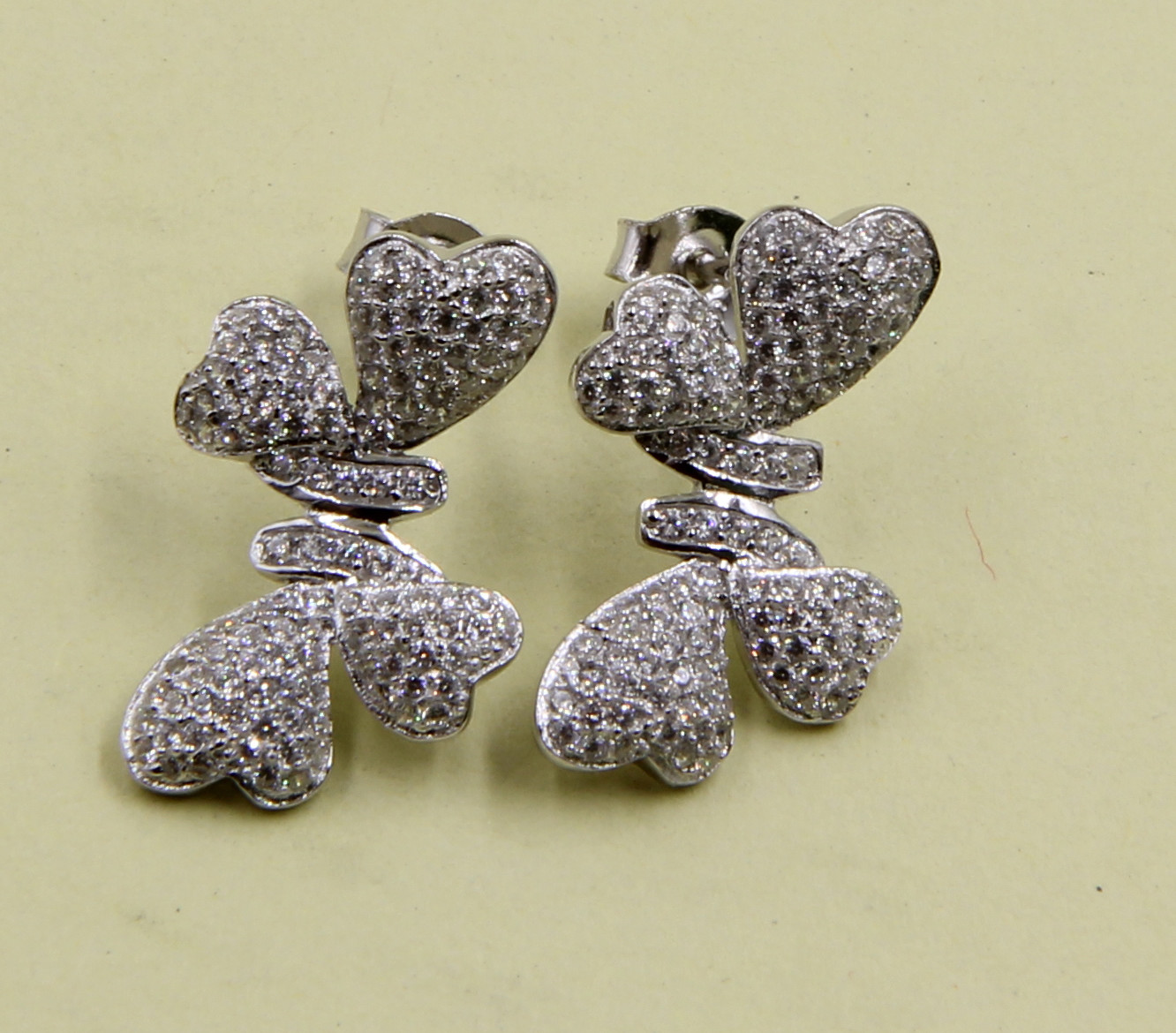 925 Sterling Silver Cubic Zirconia Stud Earrings Wires Earring Flower Shape Sterling Silver Flower Earrings CZ Butterfly