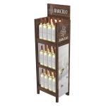 Customized Wooden Display Rack Wooden Barcadi Display Stand Rum Retailing Idea