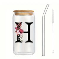Buy cheap Exquisite Customized Logo 16oz Sublimation Glass Water Bottle Clear Floral product