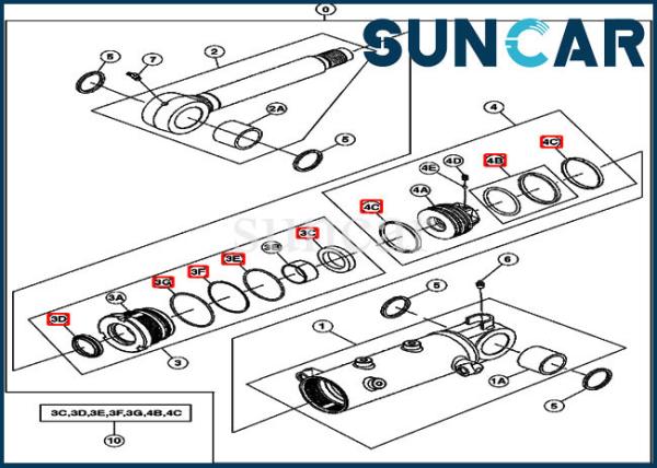 Buy cheap JOHN DEERE 4656428 Blade Seal Kit Hydraulic Cylinder Repair Kits For 27D Excavator Models from wholesalers
