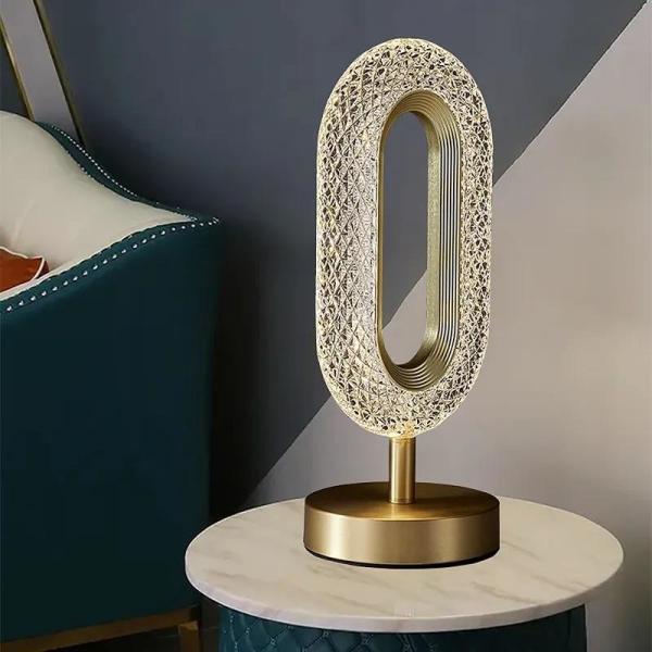 Buy cheap Modern Bedroom Bedside Table Lamp Gold Acrylic Metal LED Table Lamp from wholesalers