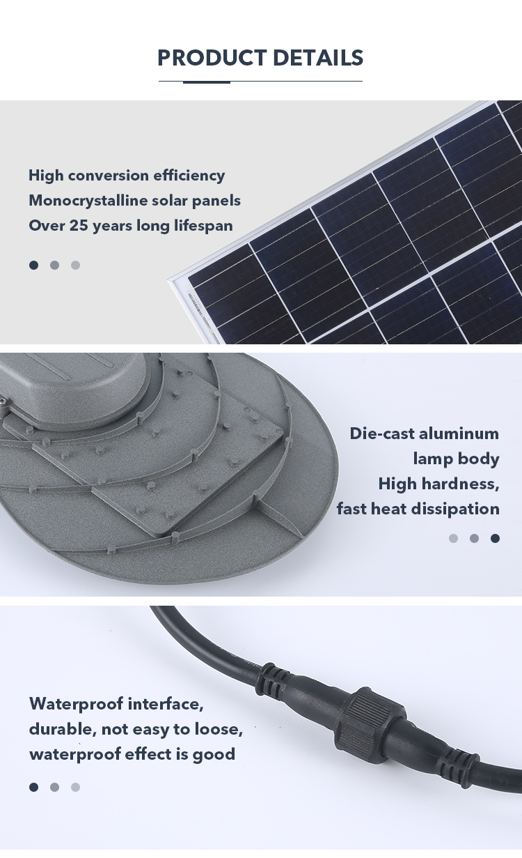 50watt Split Type LED Outdoor Solar Street Light Dusk To Dawn With Remote Control