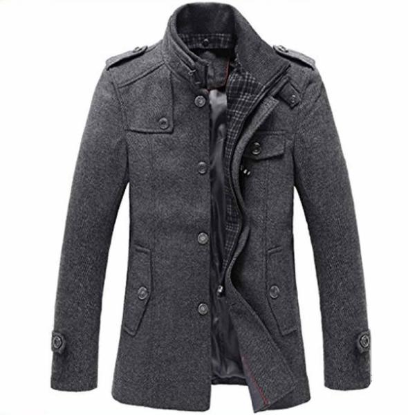 Buy cheap Gray Plain Western Wool Flight Jacket , Military Bomber Jacket Mens Anti Shrink from wholesalers