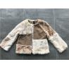 Buy cheap Beige Short Ladies Faux Fur Coats , Faux Fur Tan Teddy Fur Combo Coat from wholesalers
