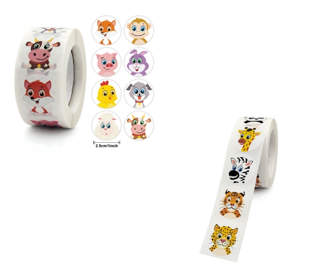 Animal Cartoon Paper Custom Sticker Labels For Children's Stuff，logo sticker printing
