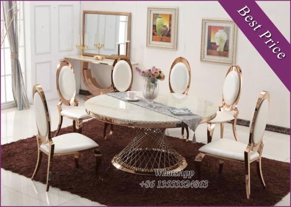 Buy cheap Luxury Gold Stainless Steel Dining Table with Chair For Sale (YS-4) from wholesalers