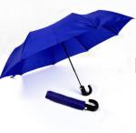 Mens Compact Umbrella Push Button Open Close Royal Blue 21 Inches Plastic Tips