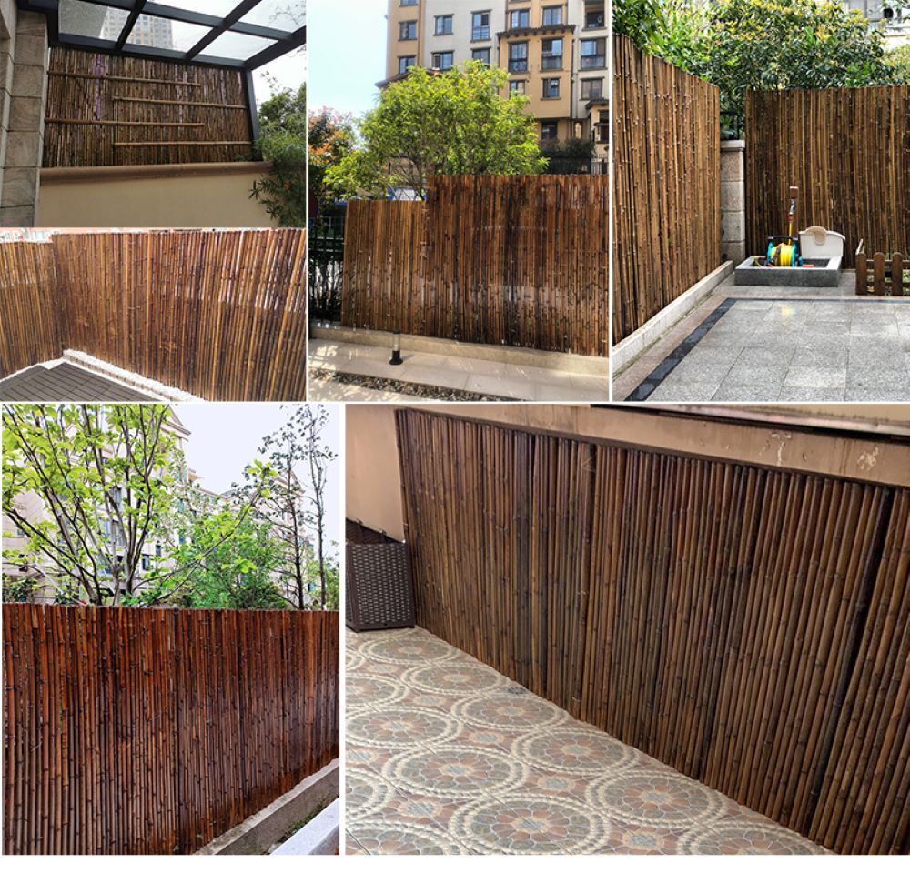 Natural Bamboo Material Painted Bamboo Fence Panels Rolled Bamboo Fence Privacy Garden Border