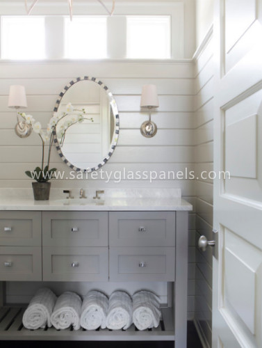 Custom Oval Silver Backed Mirror For Door / Wardrobe , Copper And Lead Free Mirror