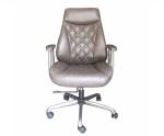 High Back Antique Retro Leather Office Swivel Chair With Wheels And Arms