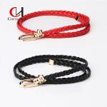 Women'S Woven Thin Waist Belt Matching Dress Suit Needle Buckle Belt