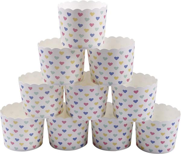 Buy cheap PE Coating Colorful Heart Shape Paper Muffin Cups from wholesalers