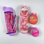 Cartoon Round Silicone Pencil Box Pencil Case Pencil Pouch For Kids Makeup Bag