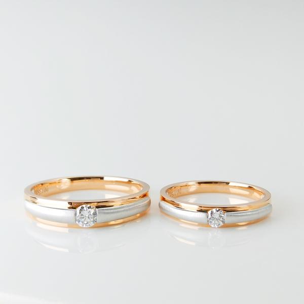 Buy cheap Red White Double Color 7.8g gold Couple Rings For Engagement from wholesalers
