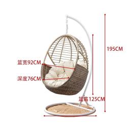 China 19x1.2mm Birds Nest Egg Chair Outdoor PE Rattan Swing Chair Hotel Garden Hanging for sale