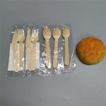 Eco Friendly Disposable Wood Cutlery Wooden Knife Fork Spoon Set With Bag