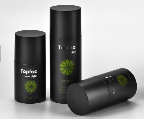 Buy cheap Matte Black Empty Cosmetic Plastic 30ml 50ml 100ml Cylinder Liquid Skincare Container Skin Care Airless Pump Bottle For from wholesalers