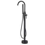 Resin Freestanding Bathtub Accessories Detachable Shower Faucet Taps Black Brass