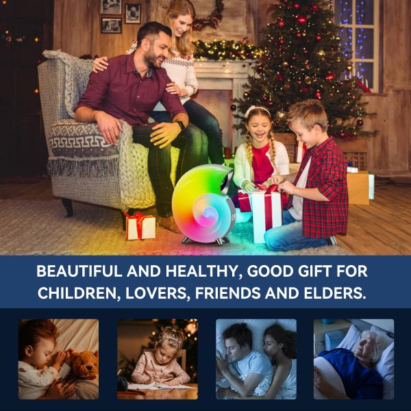 Phantom Music Rhythm Light LED Table Lamp with Conch LED Night Light and Stereo BT Speaker