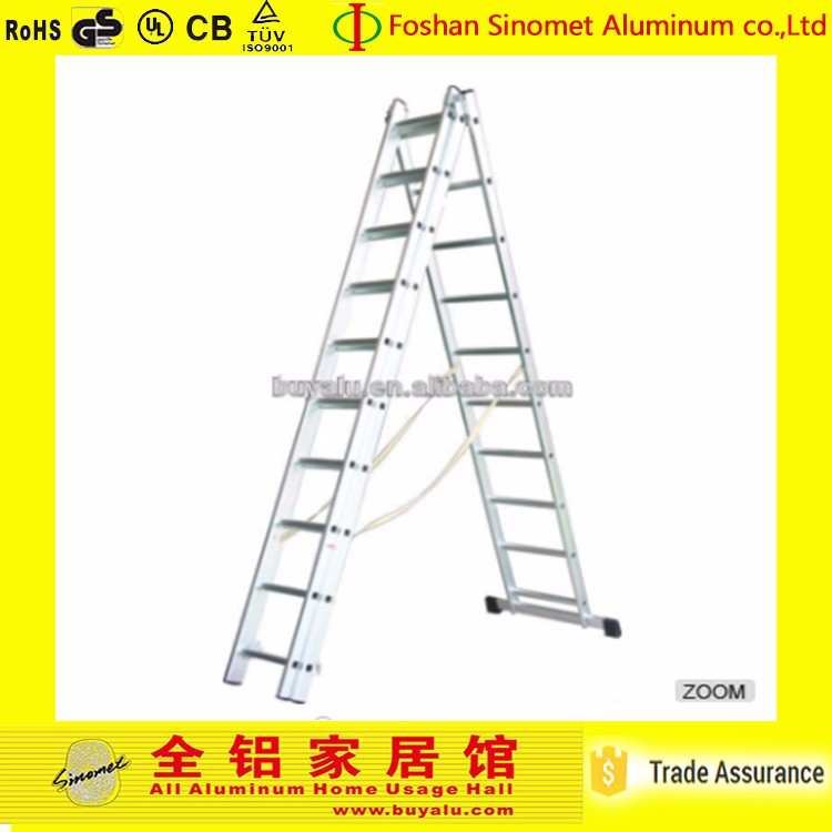 Aluminum Ladder 12 Meter Silver White Step Ladder 150kg Max Load