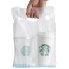 Buy cheap Drinking Handle Bags Cup Carrier With Handle Clear Plastic Packaging Bags For Delivery Hanging Hole Drink Bags from wholesalers
