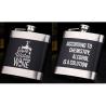 Buy cheap Black Kitchen Household Items 6oz Flat Stainless Steel Hip Flask Laser Lettering from wholesalers