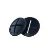 Buy cheap Custom 3D Round Black Cross Hole Silicone Rubber Soft PVC Headphone Hole Label from wholesalers