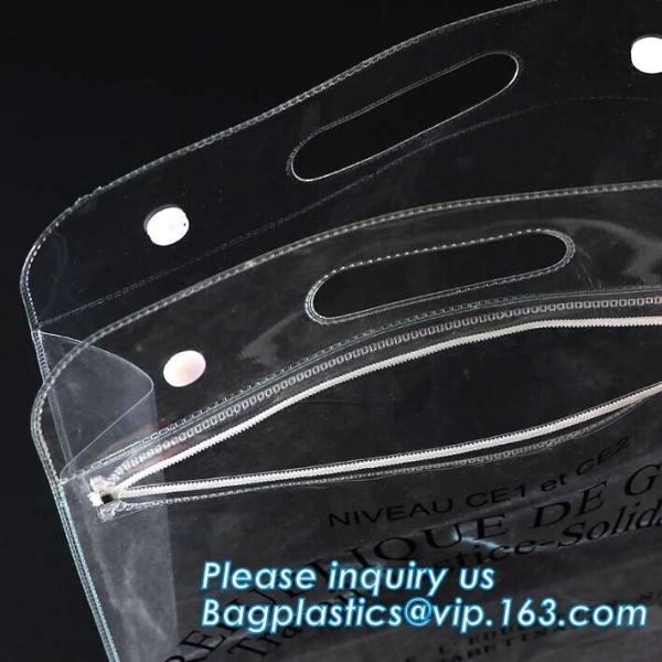 Buy cheap Vinyl Pvc Zipper Heavy Duty Clear Plastic Bags With Handles, Eco-friendly Clear PVC Wine Ice Bag / pvc wine gift ice bag from wholesalers