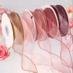 10yard Roll Silk Organza Lace Flower Fishtail Ribbon 40mm Width For Gift