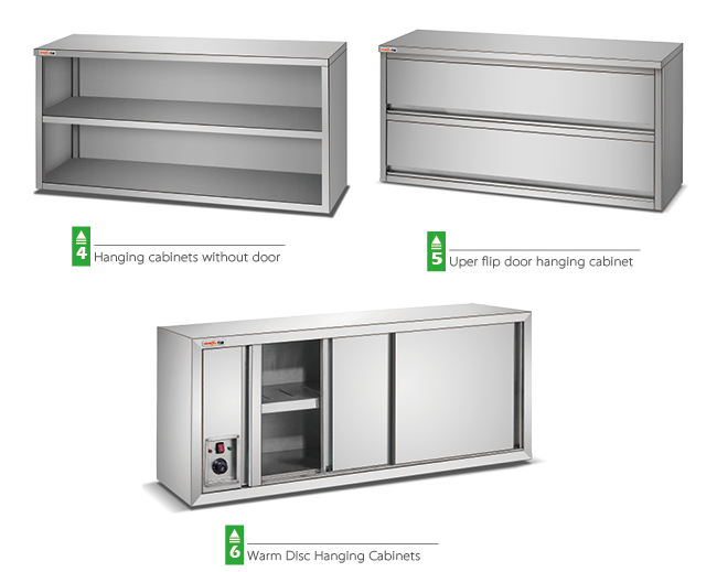 1.8m Uper Flip Door Hanging Cabinets Without Door Commercial Disc Hanging Stainless Steel Kitchen Cabinet