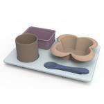 Flower Shape Silicone Bowl Set Unbreakable For Baby Child Feeding